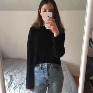 Cropped forever 21 chenille sweater